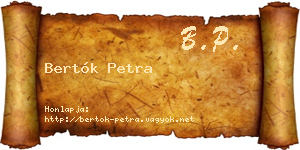 Bertók Petra névjegykártya