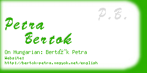 petra bertok business card